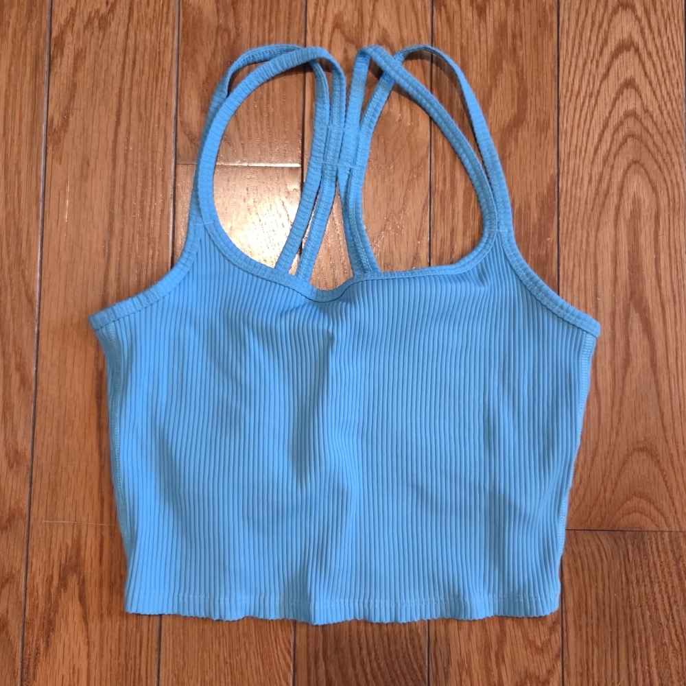 Carbon38 Turquoise Ribbed Tank - Picture 3 of 7